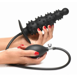 Estimulador anal con estrías y bomba inflable